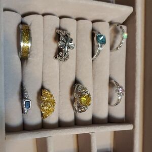Source Unknown Silver, Gold, and Blue Women's Ring Collection